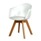 Chair Arm Morocco white with white cushion