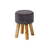 Maren gray velor stool legs made of oak