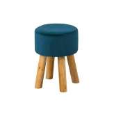 Maren green velor stool legs made of oak