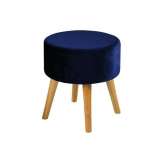 Sherman dark blue velor stool legs made of oak