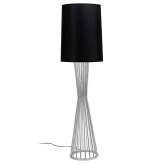 Larix chrome floor lamp with black lampshade