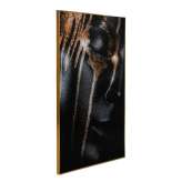 The image on the glass Black Gold Face 80 x 120 x 3 cm