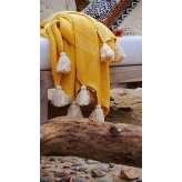Koc Cosy z pomponami 125 x 180 cm