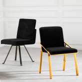 Reynolds Chair Black Gold Finish Panama 52 x 56 x 81 cm