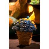 Doniczka ozdobna niebieskie Kwiaty 15 x 15 x 17 cm