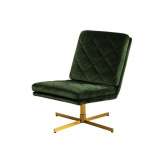 Office chair Carrera dark green velor gold base