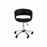Grace black office chair | white PVC leather chrome