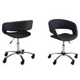 Grace black office chair fabric PVC leather chrome leg
