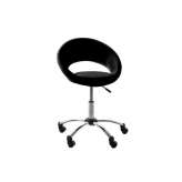 Office chair Plump black PVC leather chrome