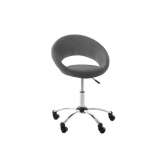 Office chair Plump gray PVC leather chrome