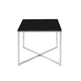 Cross Square coffee table glass black chrome