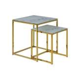 Alisma marble tables set of glass metal