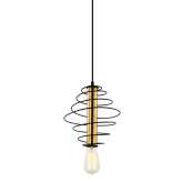 Hanging lamp black Mongu | brown