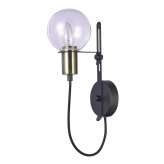 Lampa ścienna Inga czarny | brąz antyczy