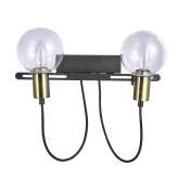 Lampa ścienna Inga czarny | brąz antyczy