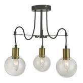 Ceiling lamp black Inga | brown antyczy