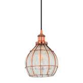 Lampa wisząca Gwendolin czerwona miedź