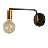 Lampa ścienna Madras czarny mat | szczotkowany złoto
