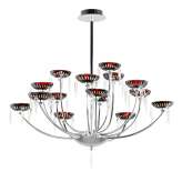 Lampa wisząca Verve chrom | czerwony