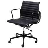 Fotel biurowy Body Prestige Plus czarny skóra naturalna | aluminium