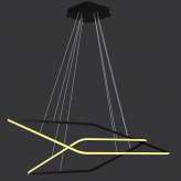 Hanging lamp LED 3000 K black squares