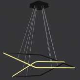 Lampa wisząca LED kwadraty czarny 3000 K