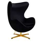 Armchair Arian classic polyester black gold