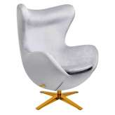 Armchair Arian wide polyester white gold