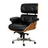 Office armchair Poltrona black walnut steel 113 cm