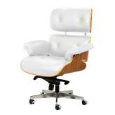 Office armchair Poltrona white walnut steel 113 cm