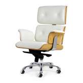 Fotel biurowy Poltrona biały jesion stal 116 cm
