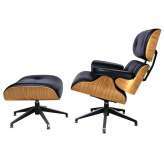 Office armchair with footstool Poltrona black ash 91 cm
