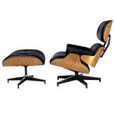 Office armchair with footstool Poltrona black ash 84 cm