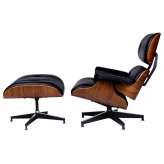 Office armchair with footstool Poltrona black walnut 84 cm