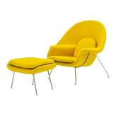 Armchair with a footrest Marley mustard