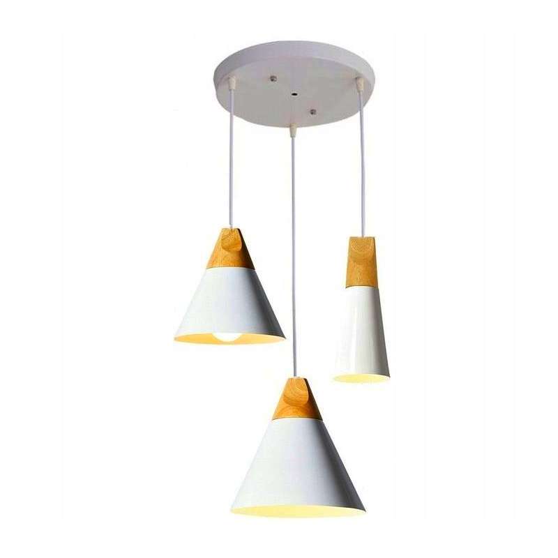Hanging lamp Mertu white 3 round