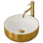Countertop washbasin Della gold / white