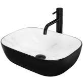 Countertop washbasin Arely mat white / black