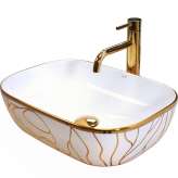 Countertop washbasin Arely white / gold