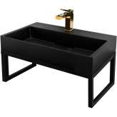 Countertop washbasin Puckett black 60 cm frame