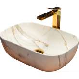 Countertop washbasin Arely shiny white marble