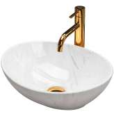 Countertop washbasin Humberto white / gold