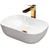 Countertop washbasin Arely gold / white marble