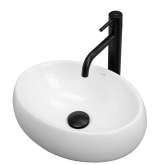 Countertop washbasin Cadence white small