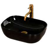 Countertop washbasin Arely shiny black