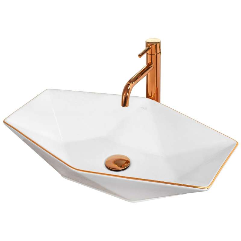 Umywalka nablatowa Zayden white / copper