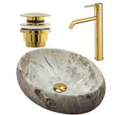Set of sink / faucet / stopper Berlina + Cadence