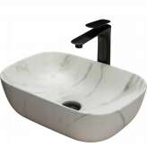 Countertop washbasin Arely black / white marble