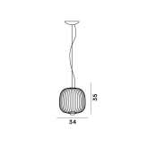 Steel LED hanging lamp with epoxy paint Osie