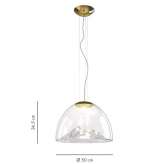 LED hanging lamp made of blown glass Terrell